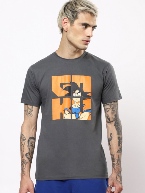 

Bewakoof Men Grey Typography Printed Applique T-shirt