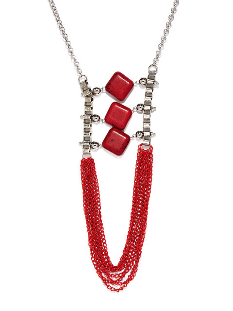 

Kazo Silver-Toned & Red Necklace