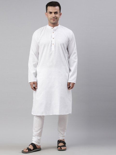 

TATTVA Men White Pure Cotton Kurta with Pyjamas