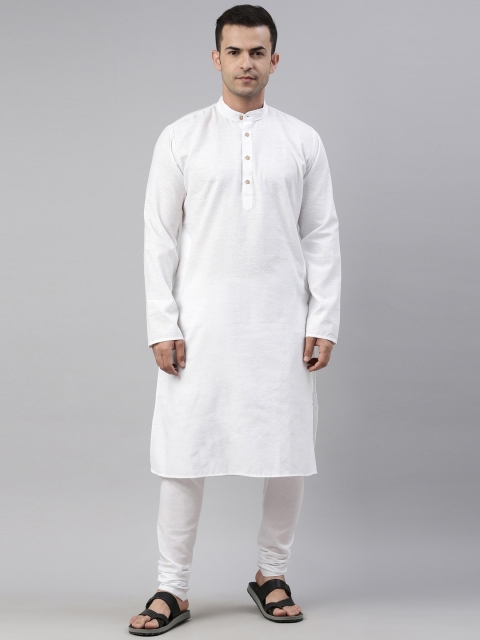 

TATTVA Men White Pure Cotton Kurta with Churidar