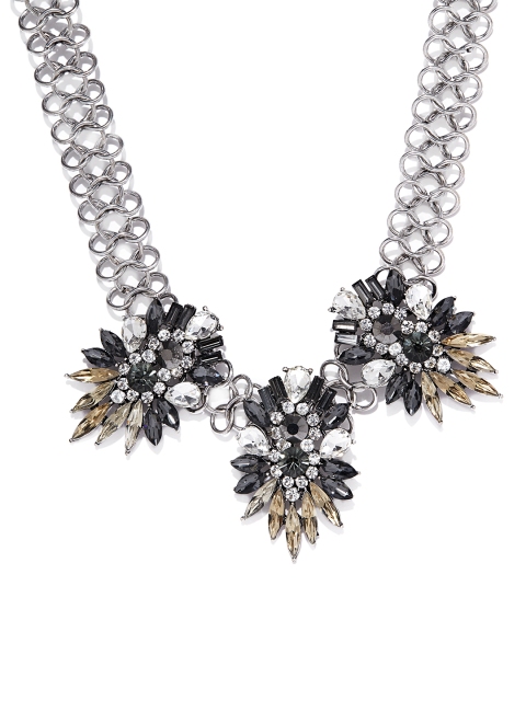 

Kazo Silver-Toned & Yellow Embellished Necklace