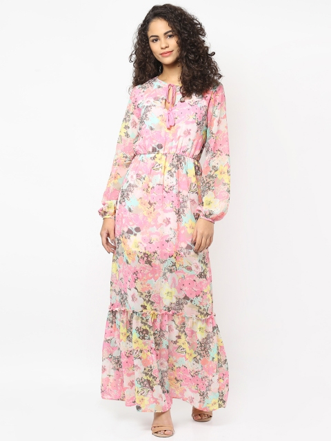 

SASSAFRAS Women Pink Printed Maxi Dress