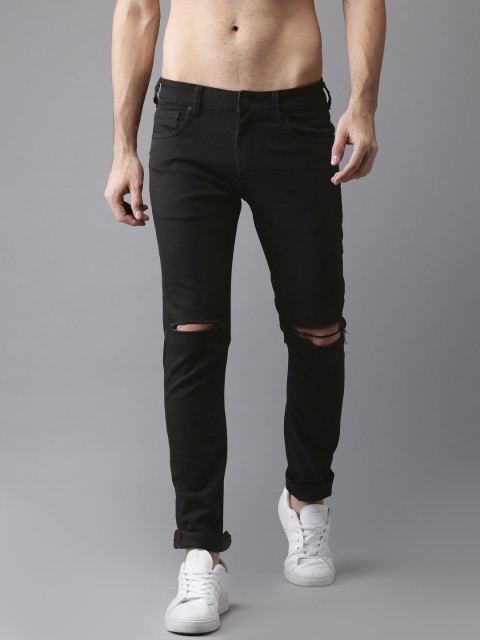 

Moda Rapido Men Black Skinny Fit Slash Knee Stretchable Jeans
