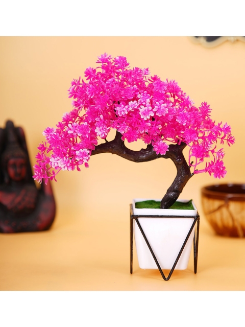 

Dekorly Pink Artificial Bonsai With Pot & Metal Stand