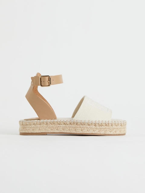 

H&M Women Beige Embroidery-Detail Espadrilles