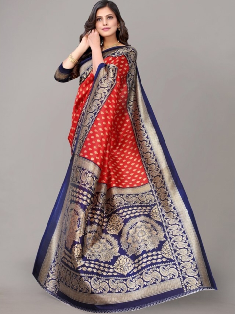 

Yashika Red & Black Ethnic Motifs Printed Art Silk Saree