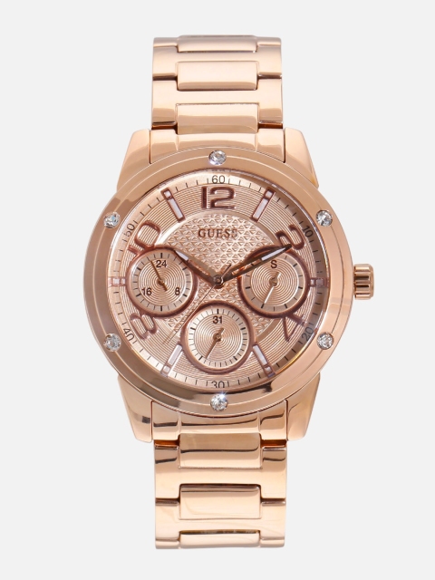

GUESS Women Rose-Gold-Toned Multifunction Dial Watch W0778L3