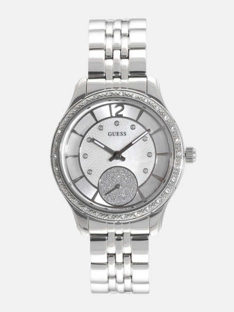 

GUESS Women Silver-Toned Dial Watch W0931L1
