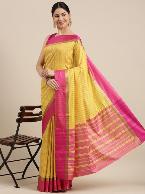 

Mitera Pink & Blue Woven Design Banarasi Saree