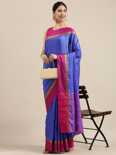 

Mitera Blue & Pink Woven Design Banarasi Saree