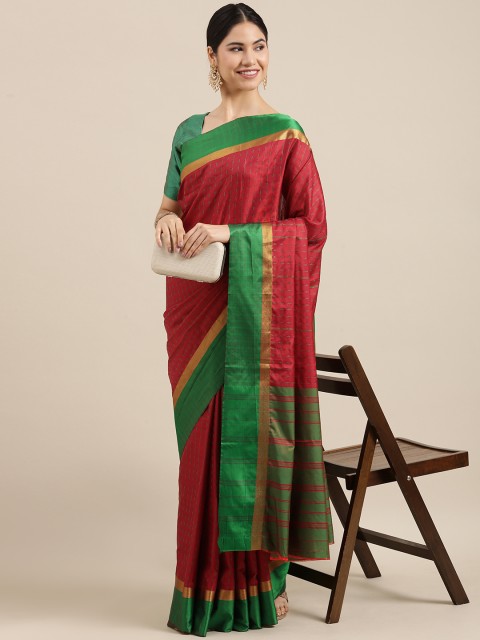 

Mitera Red & Green Woven Design Banarasi Saree