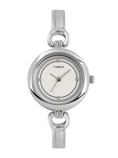 

Timex Women White Embellished Analogue Watch TWEL11400