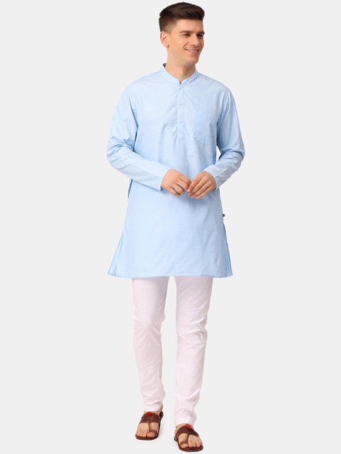 

NIRVAAN Men Blue Pure Cotton Kurta with Pyjamas