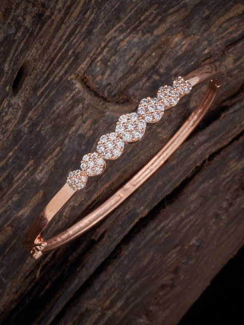 

Kushal's Fashion Jewellery Women White Rose Gold-Plated Kada Bracelet