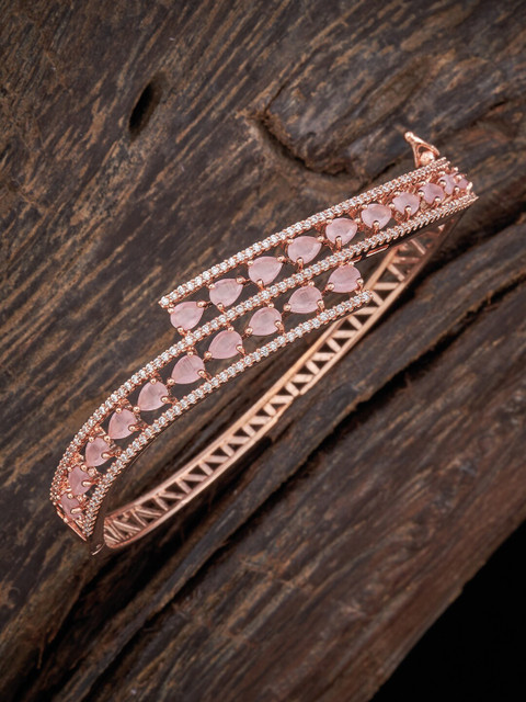 

Kushal's Fashion Jewellery Women Rose Gold & Pink Rose Gold-Plated Bangle-Style Bracelet