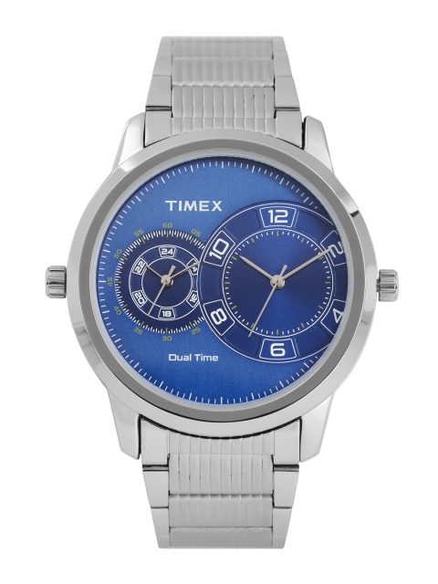 

Timex Men Metallic Blue Dual-Time Zone Analogue Watch TWEG15005