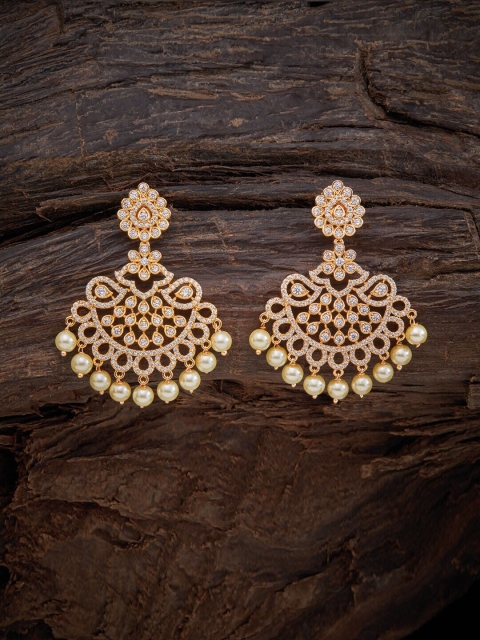 

Kushal's Fashion Jewellery White Gold Plated CZ Floral Drop Earrings