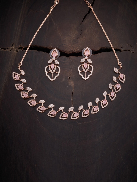 

Kushal's Fashion Jewellery Pink Rose Gold-Plated Necklace