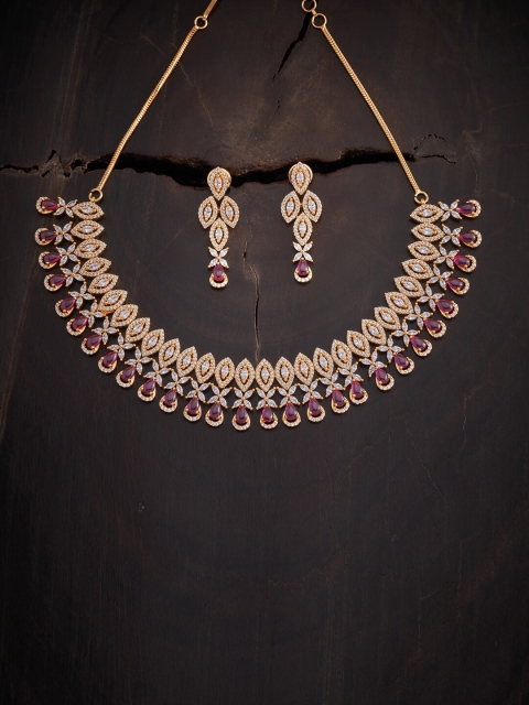 

Kushal's Fashion Jewellery Red Gold-Plated Jewellery Set