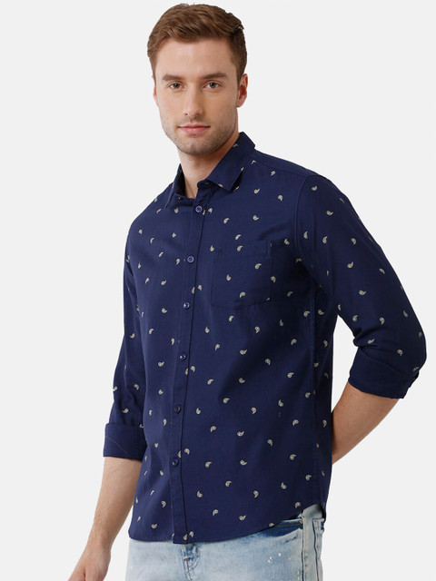 

Swiss Club Men Blue Slim Fit Printed Casual Shirt