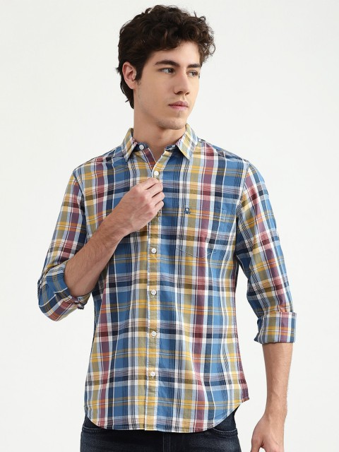 

United Colors of Benetton Men Multicoloured Tartan Checks Checked Casual Shirt, Multi