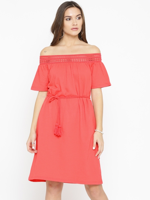

Vero Moda Women Red Solid Bardot Dress