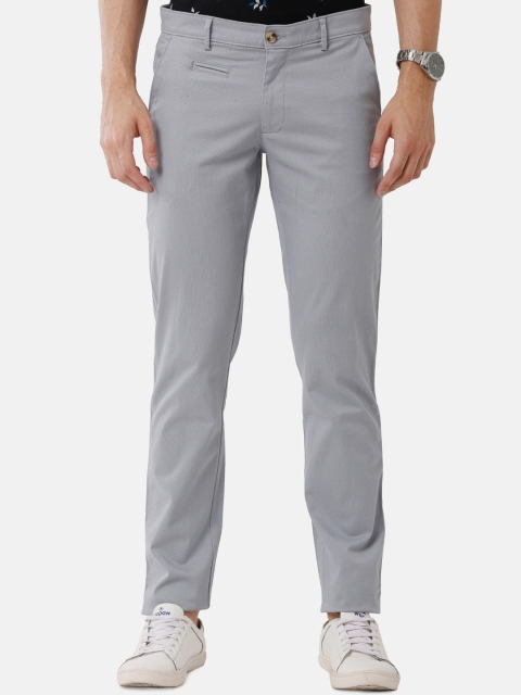 

Swiss Club Men Grey Classic Slim Fit Easy Wash Cotton Trousers