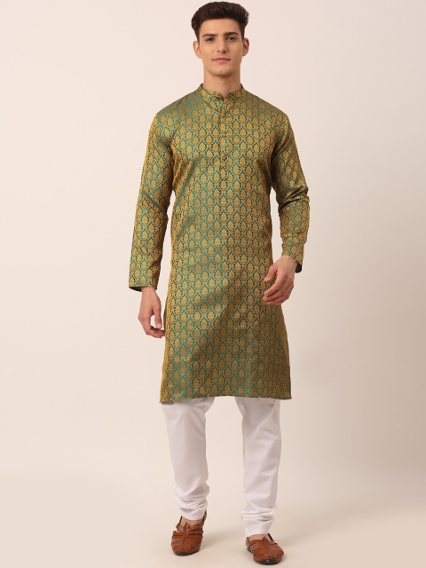 

Jompers Men Green Kurta with Churidar