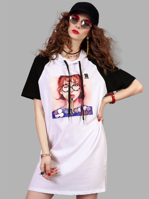 

JC Collection White & Black T-shirt Dress