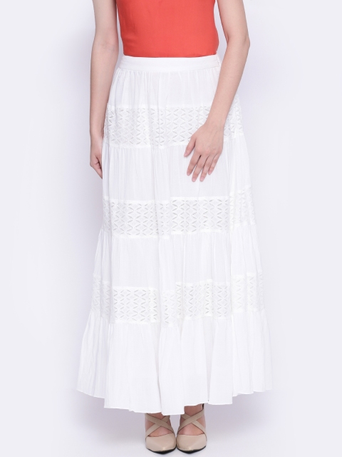 

AND White Tiered Maxi Skirt