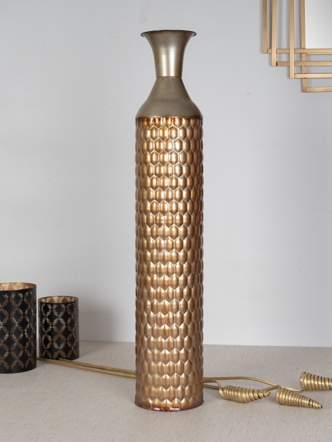 

HomeTown Gold-Toned Solid Metal Honeycomb Vases