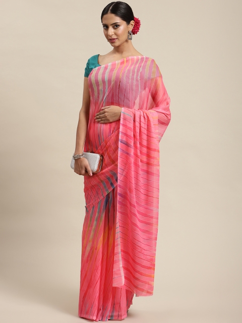 

LABEL AARNA Pink Striped Saree