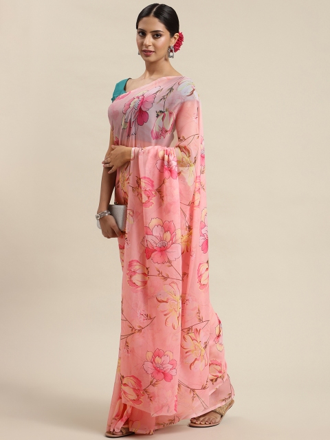 

LABEL AARNA Pink Floral Saree