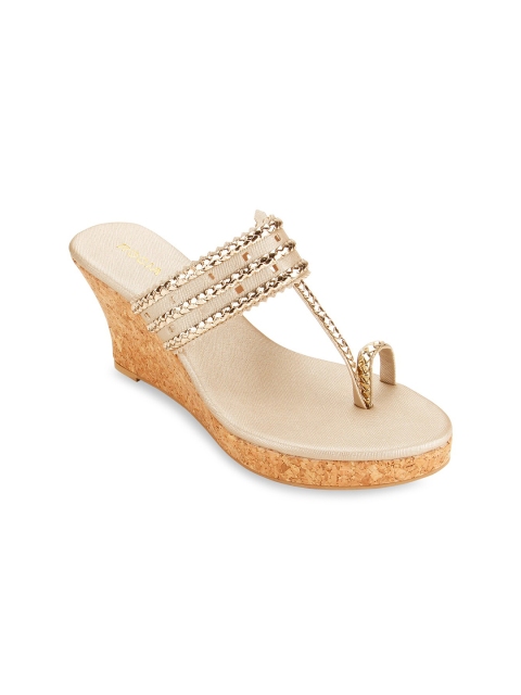 

Rocia Women Gold-Toned Ethnic Comfort Sandals