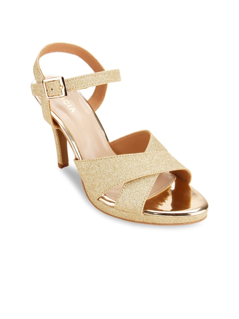 

Rocia Women Gold-Toned Ethnic Comfort Sandals