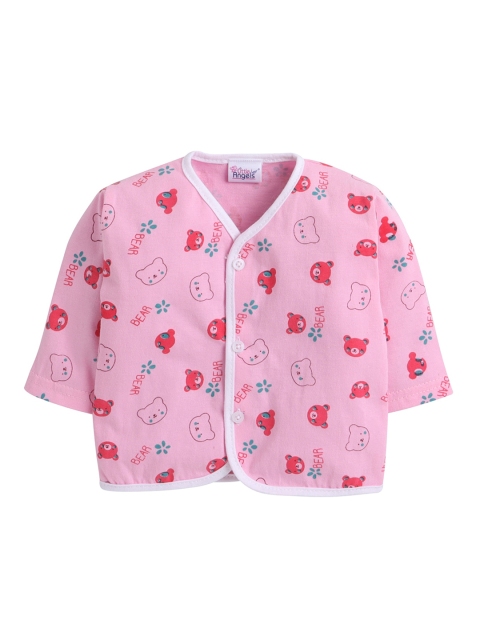

Little Angels Kids Pink & Red Printed Jhabla