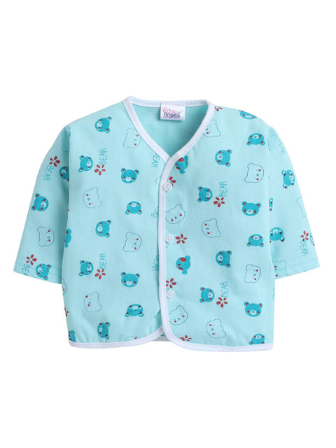 

Little Angels Infants Green Printed Cotton Jhablas