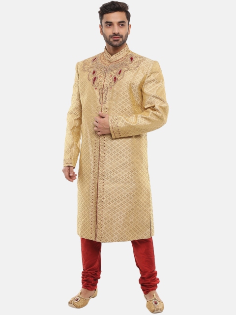 

V-Mart Gold Self DesignSherwani