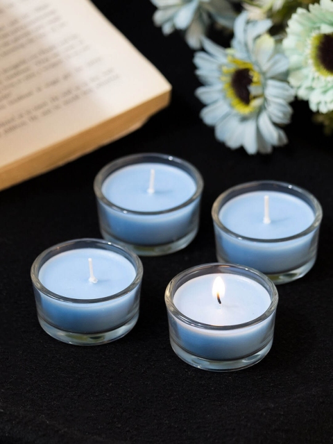 

MARKET99 Set Of 4 Blue Solid Blueberry Fragrance Glass Candle