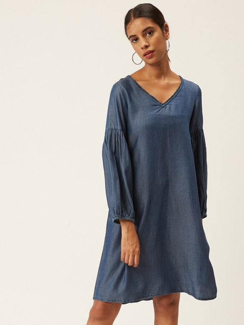 

ZOLA Blue Solid Casual A-Line Dress