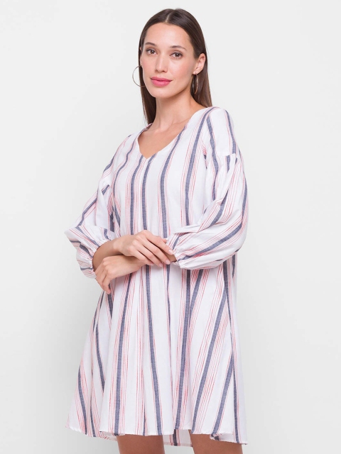 

ZOLA Cream-Coloured Striped A-Line Dress
