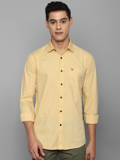 

Allen Solly Men Yellow Slim Fit Printed Pure Cotton Casual Shirt