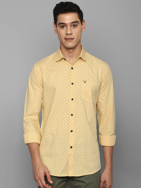 

Allen Solly Men Yellow Slim Fit Disty Printed Casual Shirt