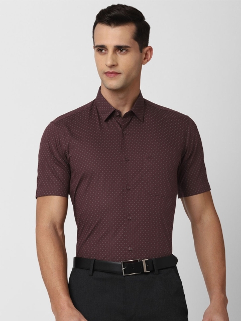 

Peter England Men Maroon Printed Formal Shirt 100% Cotton