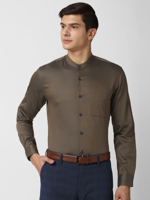 

Peter England Elite Men Brown Slim Fit Pure Cotton Formal Shirt