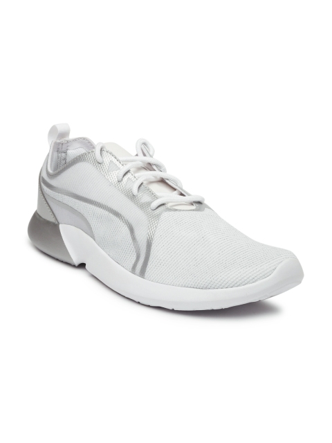 

Puma Women White & Silver-Toned Vego Evo Metallic Sneakers, Grey