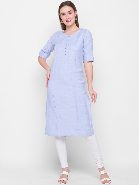 

ZOLA Women Blue Solid Straight Kurta
