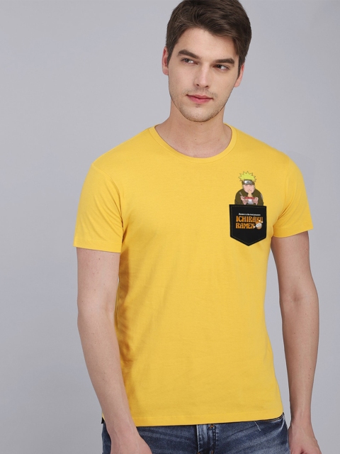 

Free Authority Men Yellow Naruto Printed Tshirt