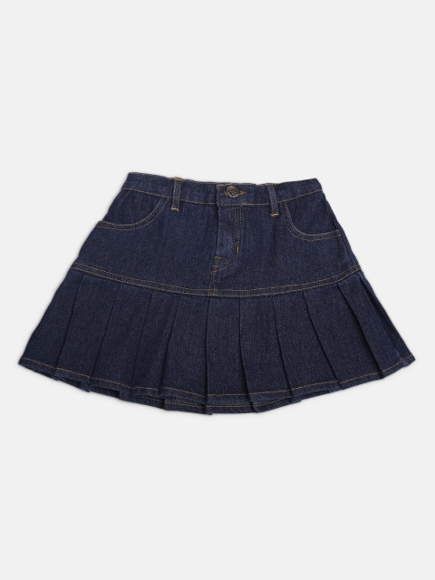 

MONTREZ Girls Blue Flared Mini Skirts