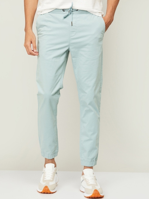 

Fame Forever by Lifestyle Men Mint Green Slim Fit Cotton Joggers